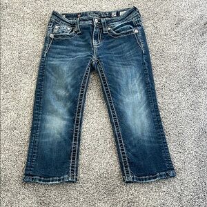 Miss Me Bejeweled Jean Capris Size 14
